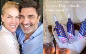 Ana Hickmann e Edu Guedes curtem noite romântica: ‘Comemorar’