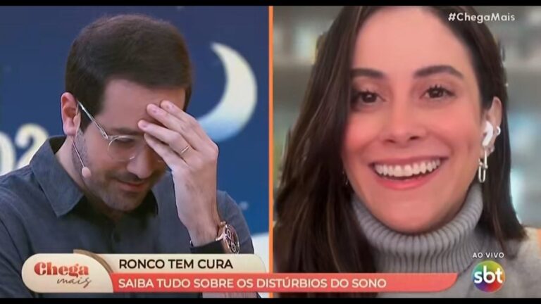 Apresentador do SBT passa perrengue ao vivo com esposa: "Ronco?"