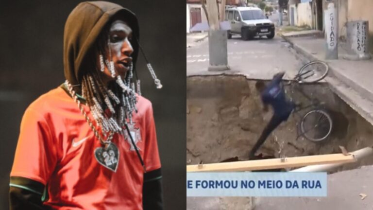 Jovem que caiu em cratera ao vivo ganha moto e carro de rapper