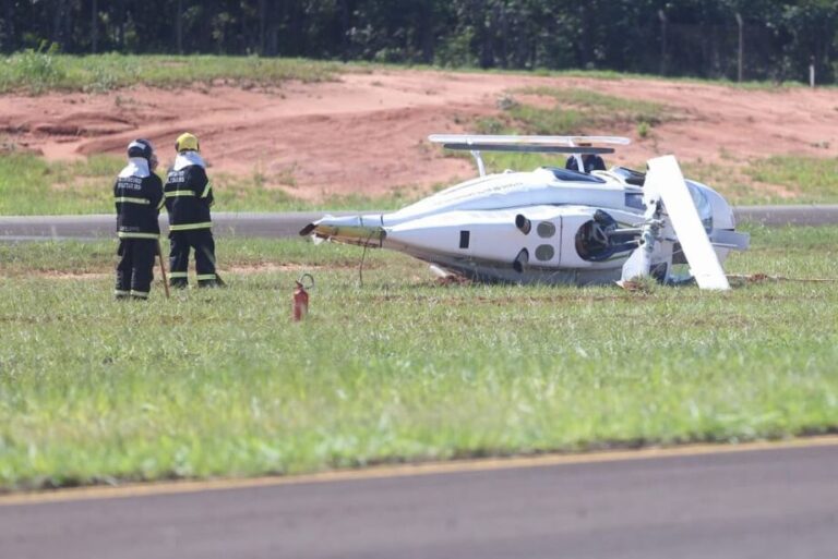 Perícia investiga helicóptero que caiu após decolar de aeroporto na Capital