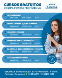 Prefeitura abre inscrições para curso gratuito de Automaquiagem e Análise Comportamental