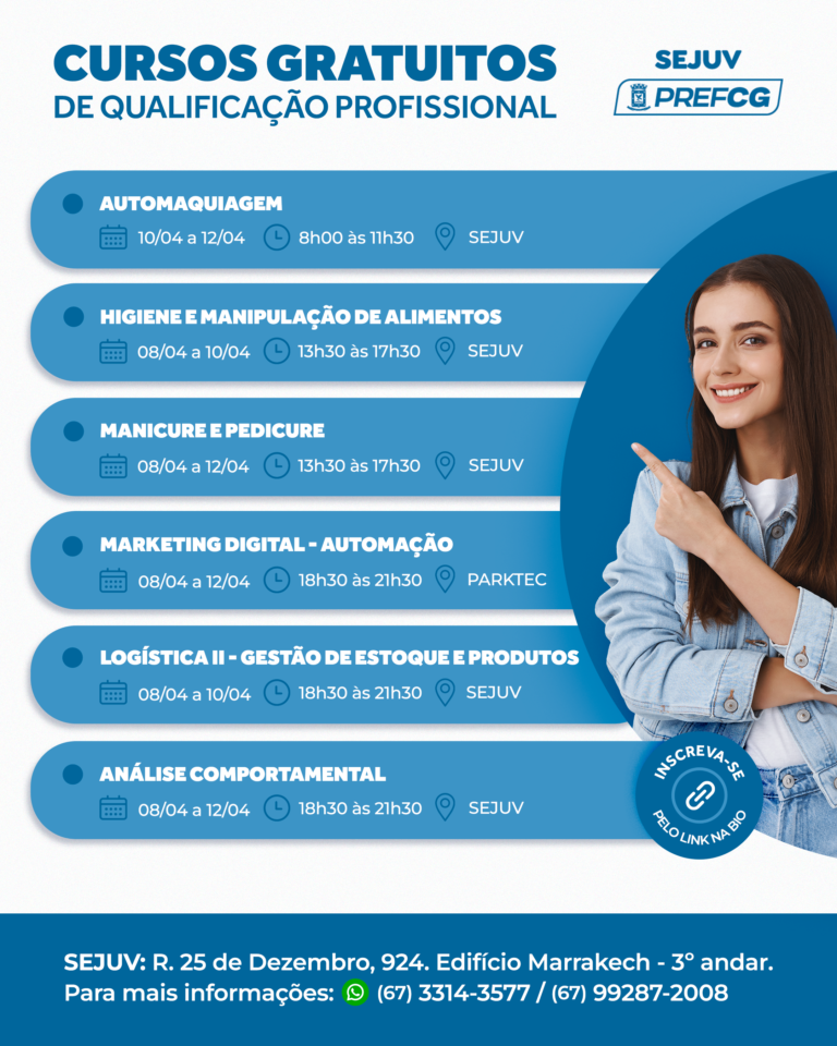 Prefeitura abre inscrições para curso gratuito de Automaquiagem e Análise Comportamental