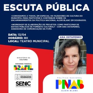 Prefeitura promove Escuta Pública Municipal do Plano Nacional Aldir Blanc