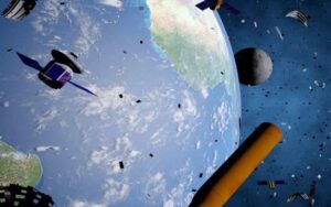 Satélite tira foto de foguete descartado na órbita da Terra