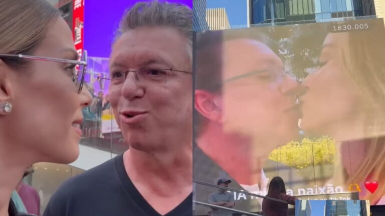 Boninho homenageia Ana Furtado na Times Square: 'Inesquecível'
