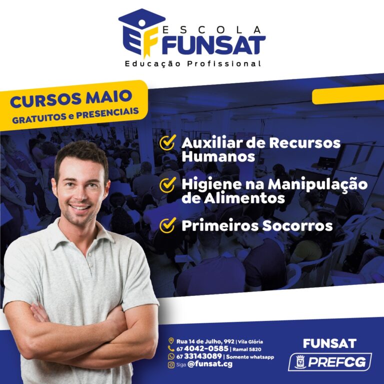 Escola de Educação Profissional da Funsat está com inscrições abertas para cursos no  período matutino