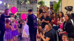 Ivete Sangalo surge de surpresa em apresentação das filhas em shopping