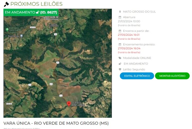 Leilões Online MS: Oportunidade de Investimento em propriedades rurais em Rio Verde de MT