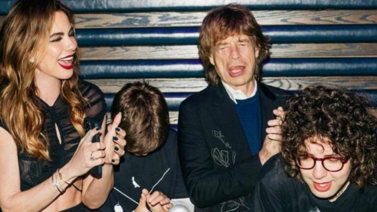 Luciana Gimenez e Mick Jagger juntos durante a comemoração do aniversário de Lucas Jagger