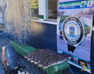 PMA prende dois em flagrante por pesca predatória no Rio Taquari