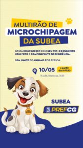 Prefeitura promove 1º Mutirão de microchipagem de cães e gatos em Campo Grande