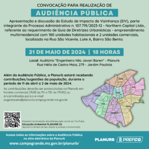 Prefeitura promove Audiência Pública sobre Estudo de Impacto de Vizinhança no Bairro Monte Castelo