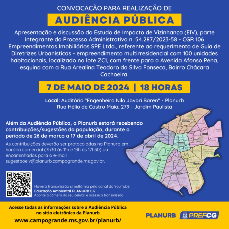 Prefeitura realiza Audiências Públicas para apresentação de Estudos de Impacto de Vizinhança nesta semana