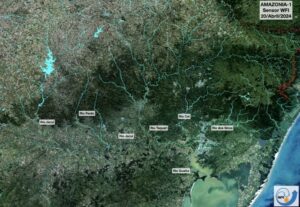 Satélite brasileiro mostra dimensão da tragédia no Rio Grande do Sul