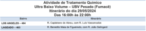 Seu bairro está na rota? Saiba quais são os dois bairros por onde o fumacê passa nesta quarta-feira (29)