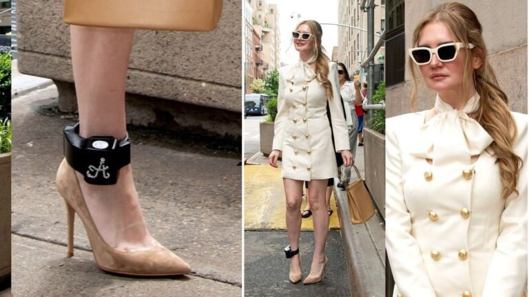 Anna Delvery é vista com tornozeleira personalizada em Nova York