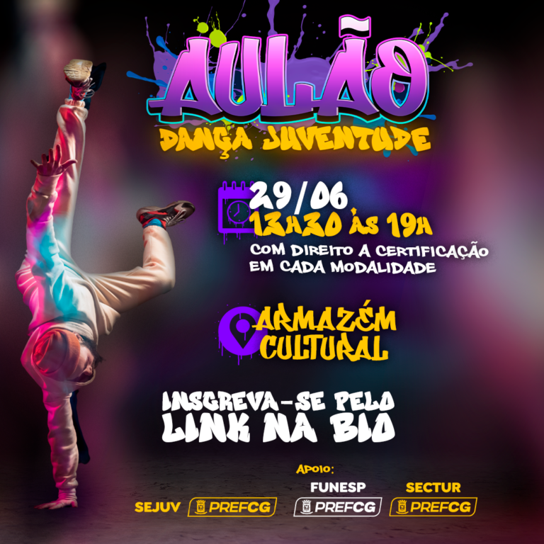 Aulão Dança Juventude terá atrações culturais e projeto Arte de Expor com a Juventude