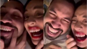 Beatriz Reis e Gil do Vigor fazem pegadinha de namoro: 'Meu namorado'