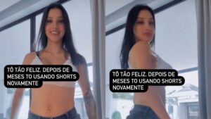 Bia Miranda impressiona ao vestir shorts jeans quatro dias após parto