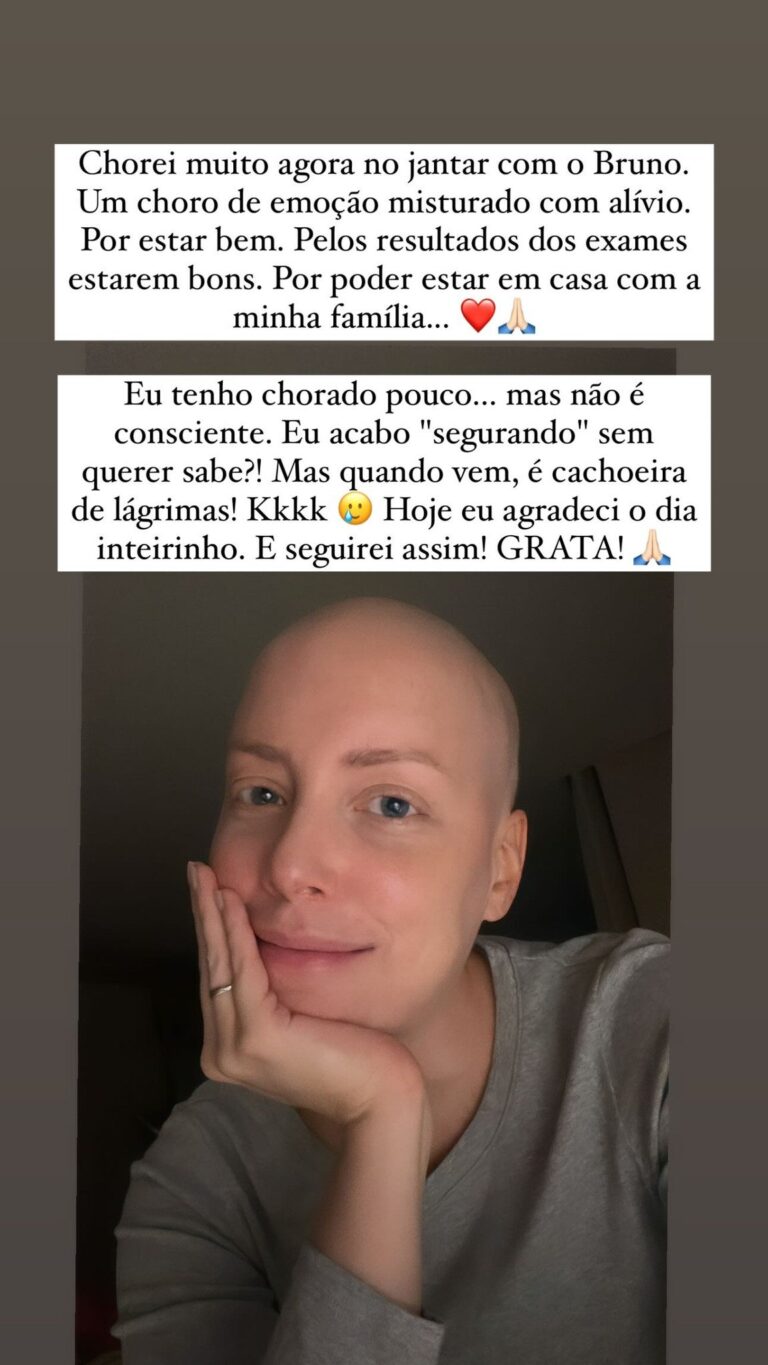 Fabiana Justus chorou de alívio, devido a sua recuperação, em jantar com o marido Reprodução/Instagram
