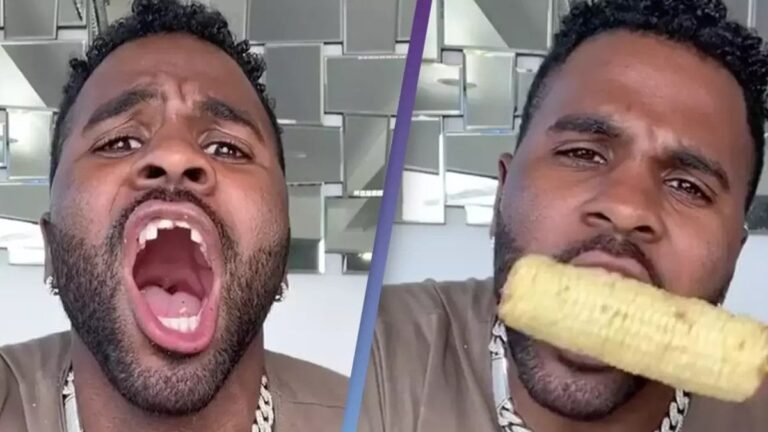 Jason Derulo quebra dente comendo milho com furadeira