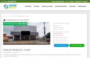 Leilões Online MS promove leilão de prédio em alvenaria em Sonora