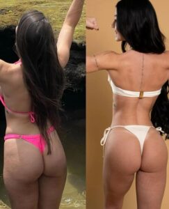 Antes e depois do corpo de Maria Lina Reprodução: Instagram