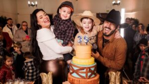 Sertanejo Pedro Paulo celebra aniversário dos filhos em ritmo country