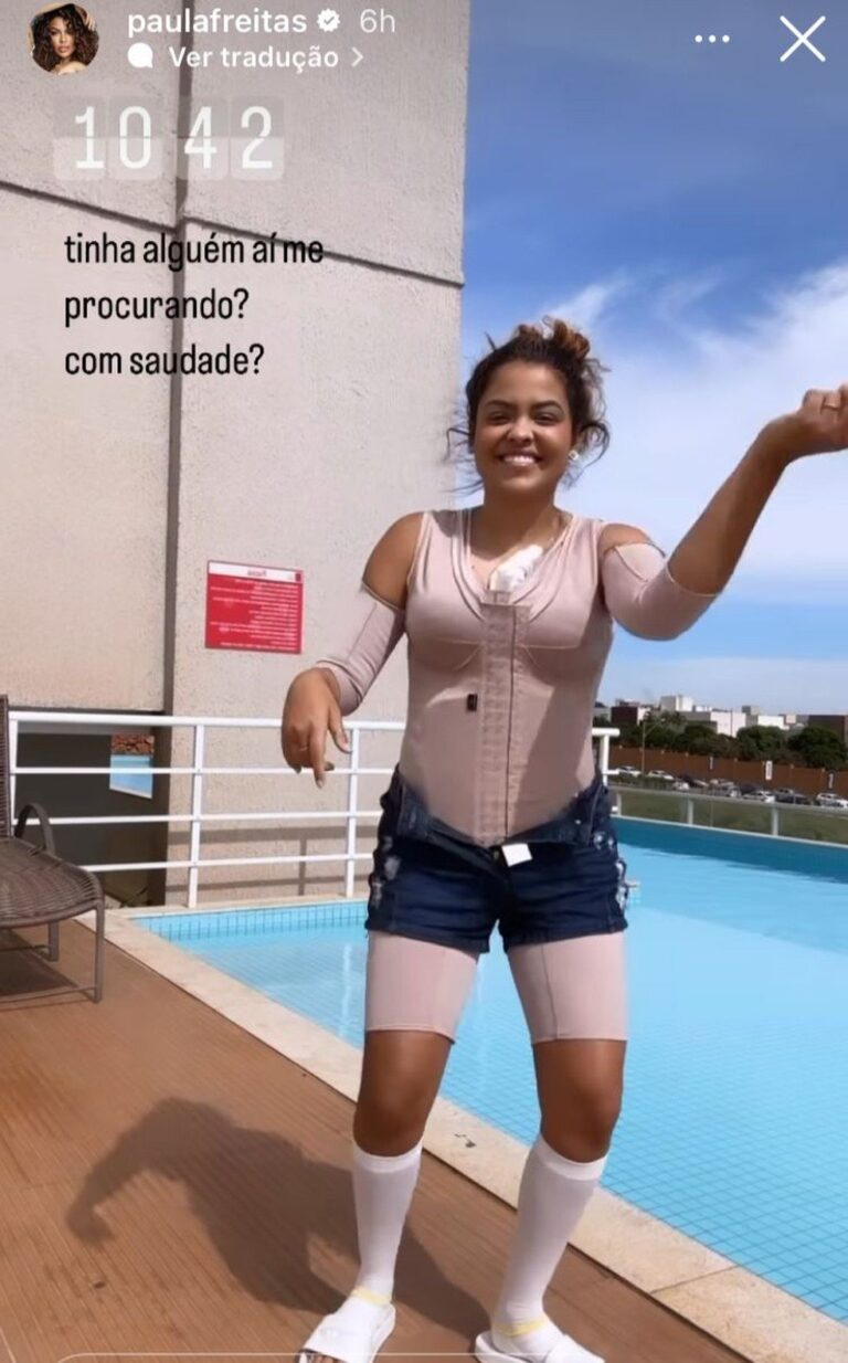 Paula Freitas do BBB 23 após cirurgias Reprodução