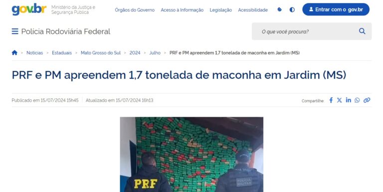 Fake News: Caminhonete que capotou com 1,7 tonelada de maconha não foi em Coxim