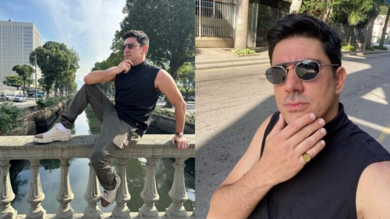 Marcelo Adnet diverte a web ao posar no Canal do Mangue e fingir estar em Paris