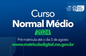 Período de pré-matrícula para o curso Normal Médio termina no dia 5 de agosto