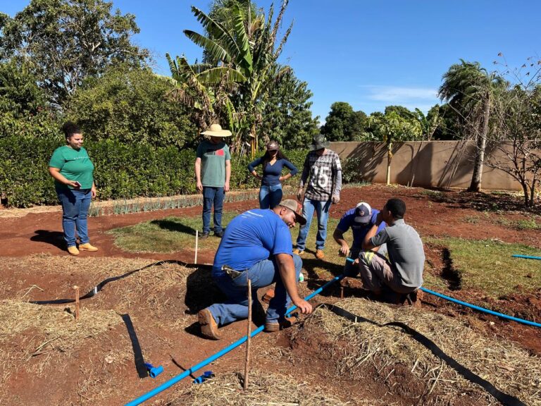 Prefeitura instala irrigação automatizada em escola que usa processo de mandala com abelhas