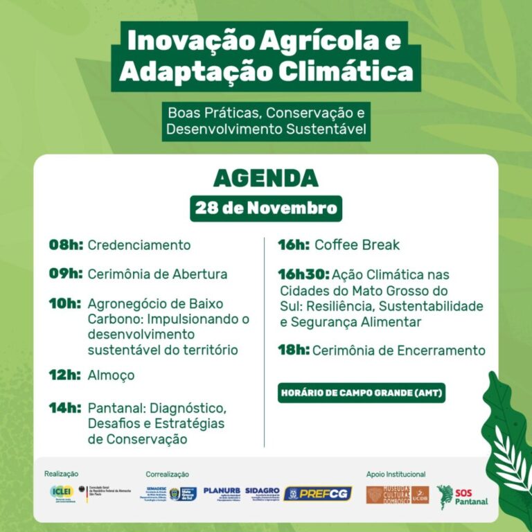 Evento com foco em conservação ambiental no Pantanal começa nesta quinta-feira (28)