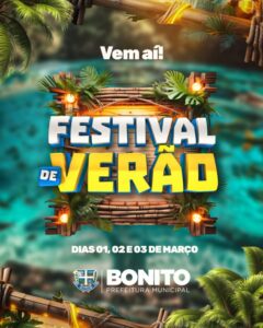 Prefeitura de Bonito anuncia novo festival em seu calendário de eventos