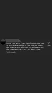 Curtida removida do comentário polêmico sobre a interação da atriz com a família de João Guilherme. Foto: Reprodução: Instagram