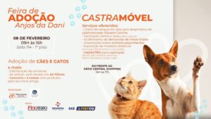 SESAU oferece serviços gratuitos para cães e gatos em ação no Pátio Central Shopping