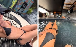 Deborah Secco curte férias em spa de luxo com clique de biquíni