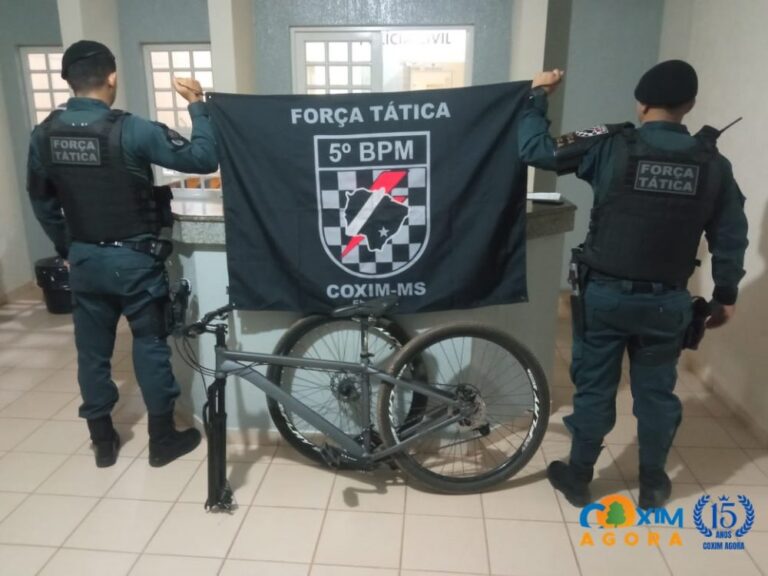 Força Tática recupera bicicleta furtada e prende homem por receptação em Coxim