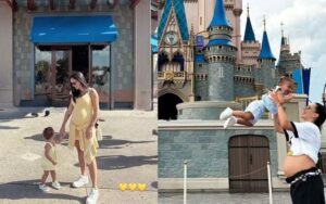 Grávida, Bruna Biancardi e Mavie combinam looks na Disney