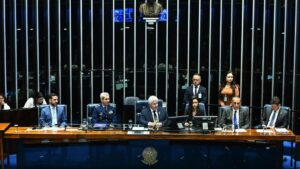 Plenário do Senado Federal durante sessão especial em homenagem ao Dia da Aviação de Caça (22 de abril) e aos 80 anos da Aviação de Caça no Brasil