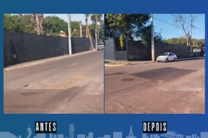 Após solicitação do vereador Marquinhos Trad, Prefeitura realiza operação tapa-buraco na Vila Vilas Boas