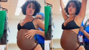 Bella Campos mostra barriga falsa para "Vale Tudo": "Vem aí"
