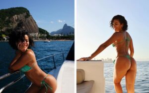 Bella Campos posa de biquíni e agita web