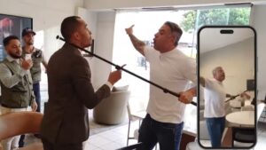 Ben Mendes é atacado por comerciante durante reportagem