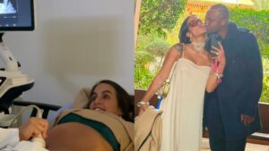 Carol Peixinho mostra reação de Thiaguinho à primeira gravidez
