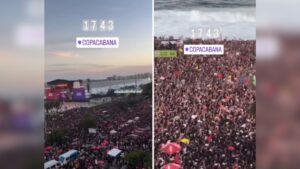Copacabana fica lotada de fãs horas antes de show de Lady Gaga