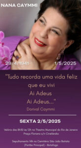 Story do perfil oficial de Nana Caymmi . Foto: Reprodução: Instagram/@nanacaymmi