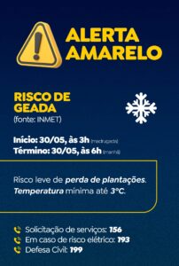 Defesa Civil alerta para possibilidade de geada em Campo Grande nesta sexta-feira (30)