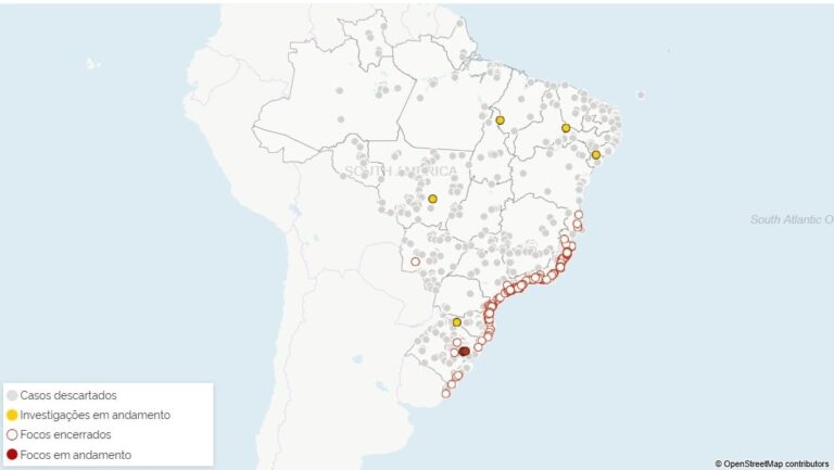 Mapa investiga casos de gripe aviária em cinco estados